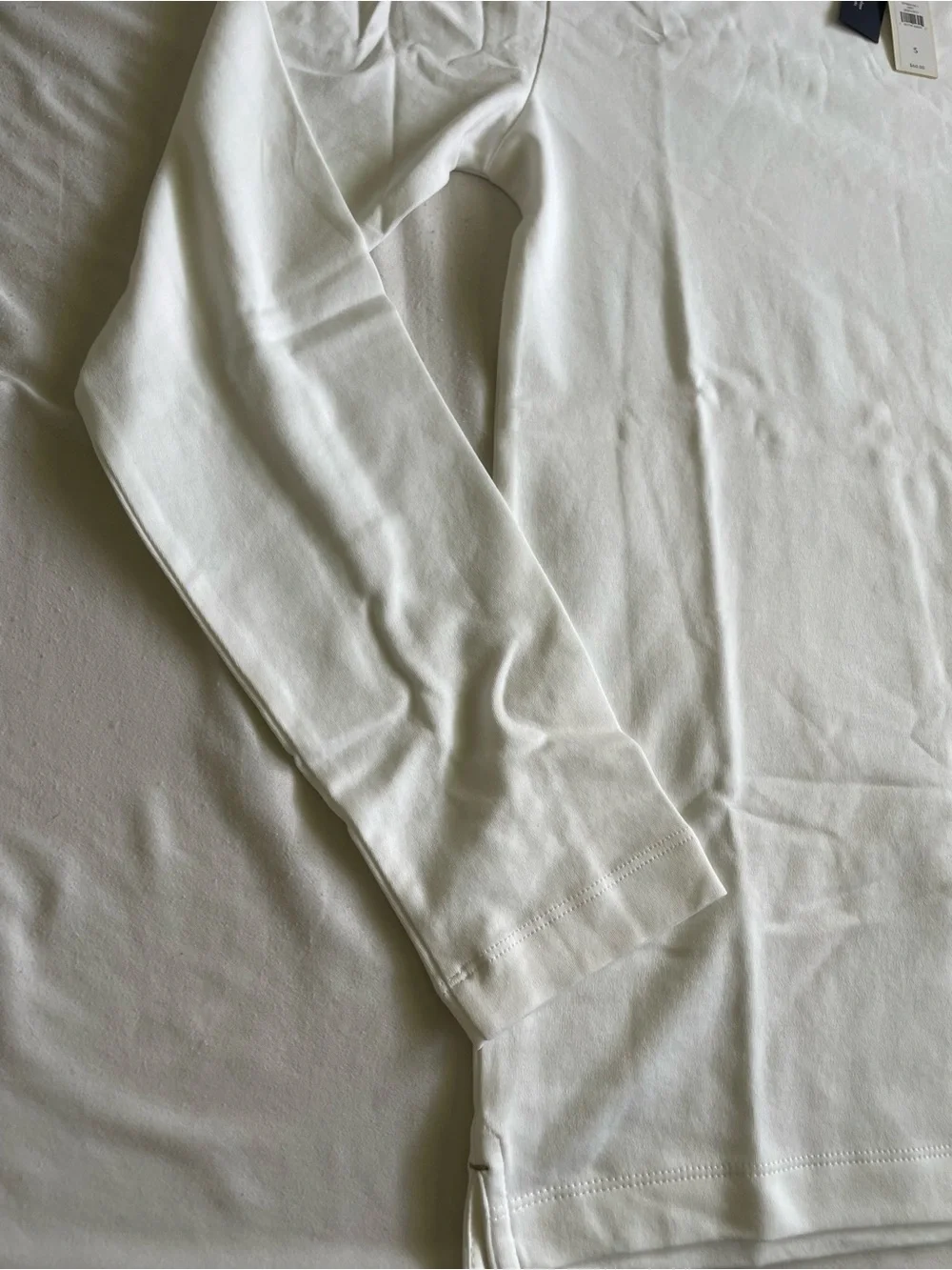 Banana Republic White Round Neck Long Sleeve Top